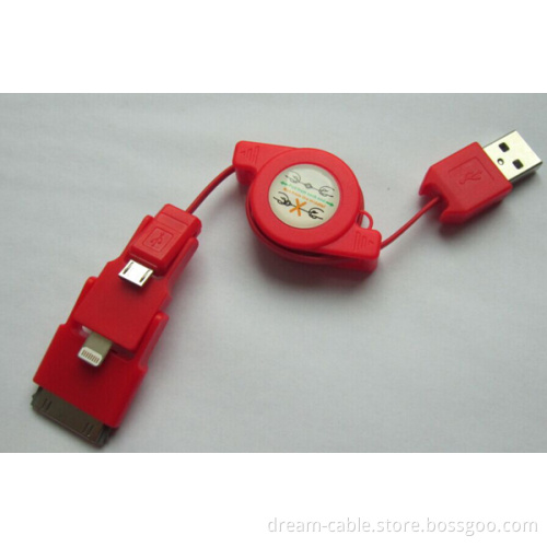 Hot Selling 3 in 1 Retractable Mini Micro USB Charger Cable for Smart Phone